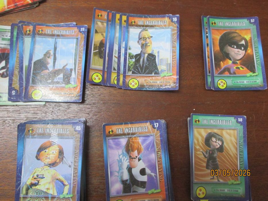 Cartas de Spiderman, The Incerdibles, Madagascar,Bakugan e Duel Masters