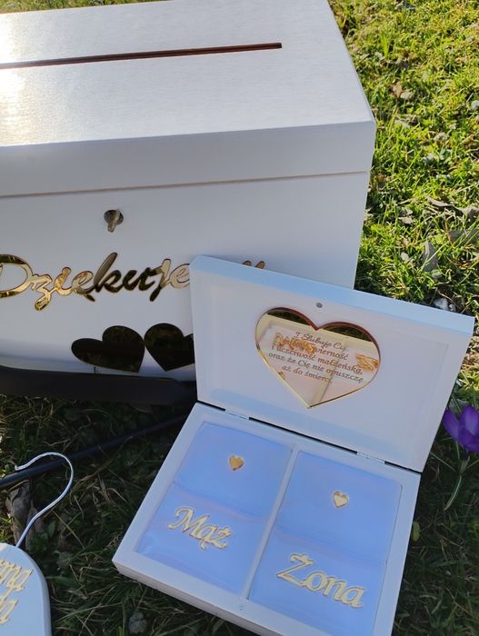 Pudełko na koperty i obrączki ślubne