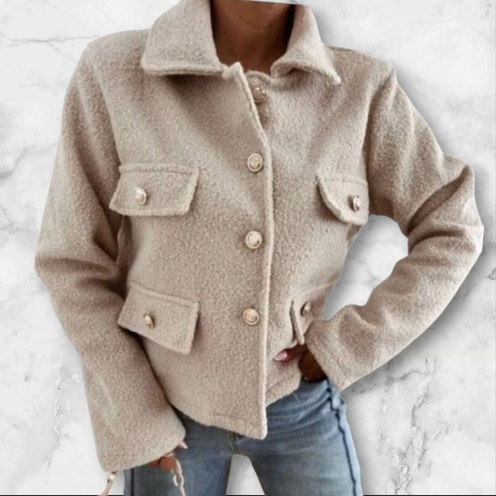 Piękny beżowy baranek na wiosnę rozmiar uniwersalny, nowy