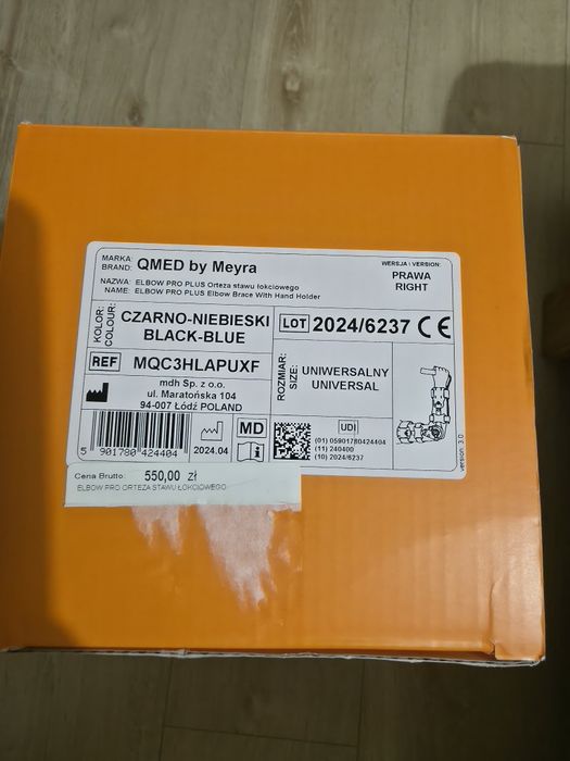 Orteza łokcia QMED Elbow Pro Plus (Prawa) + Temblak GRATIS