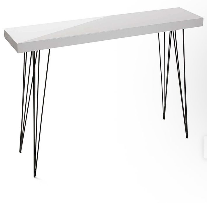 Mobiliário de corredor ou White Narrow Entrance Hallway , Mesa de consola, Branco, 80x25x110cm