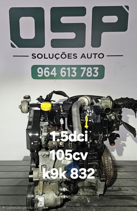 Motor 1.5dci ref. K9k 832
