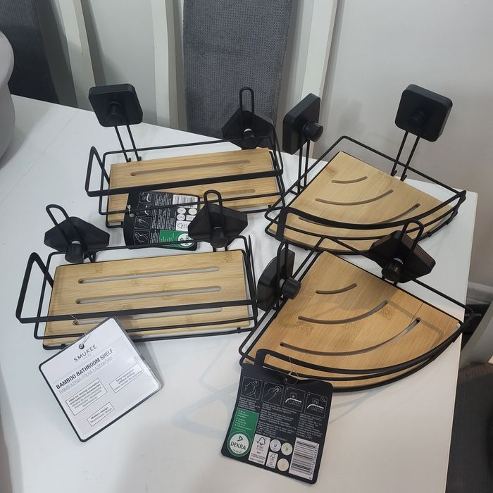 Półki łazienkowe bambusowe