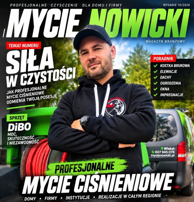 MYCIE NOWICKI AMBASADOR DIBO.MYCIE CIŚNIENIOWE. kostka brukowa.dach.elewacja.ogrodzenia.panele fotowoltaiczne.