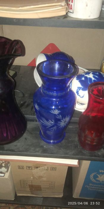 Ретро вазы СССР цветное стекло