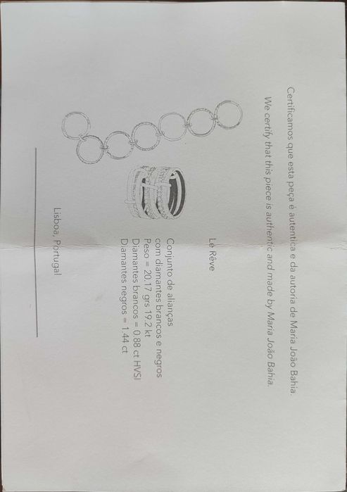 Anel em ouro  " 7 alianças " de Maria João Bahia