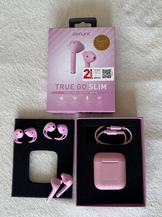 Навушники Defunc True Go Slim TWS Pink