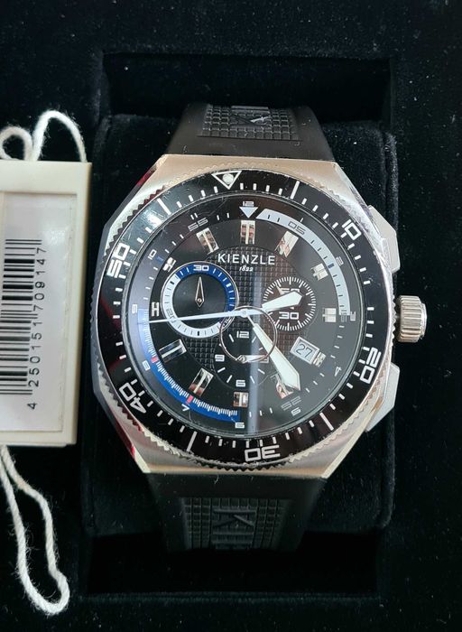 Relógio masculino Kienzle pulseira de borracha Day-date 100 Barw.r.