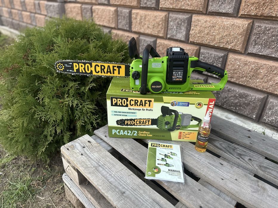 Акумуляторна пила PROCRAFT PCA 42/2 з 2 акб 20/4 та зарядкою 20/2