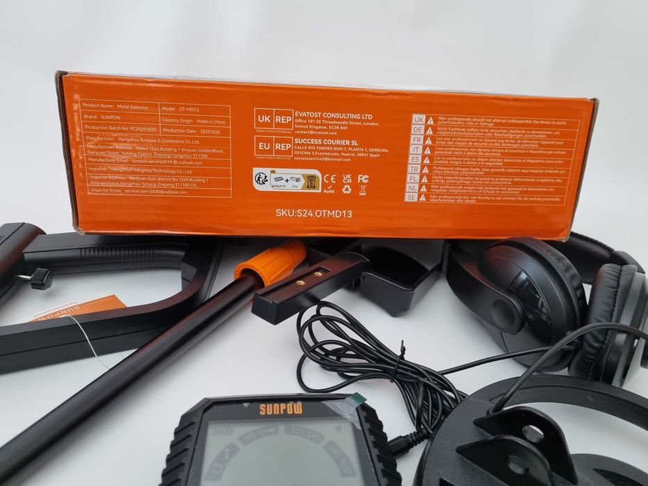 Nowy Wykrywacz Metali SUNPOW OT-MD13 Zestaw LCD IP68 Słuchawki Komplet