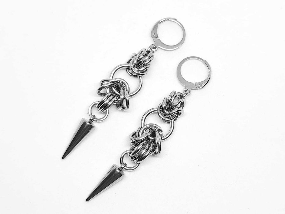 Kolczyki z kolcami – gothic, punk, stal chirurgiczna, handmade