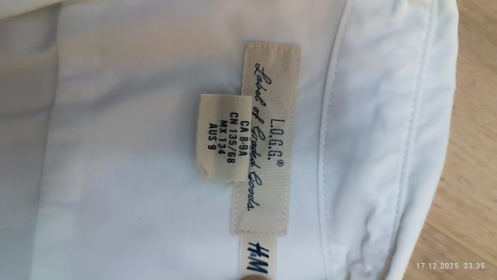 Biała koszula H&M, krótki rękaw rozm. 134