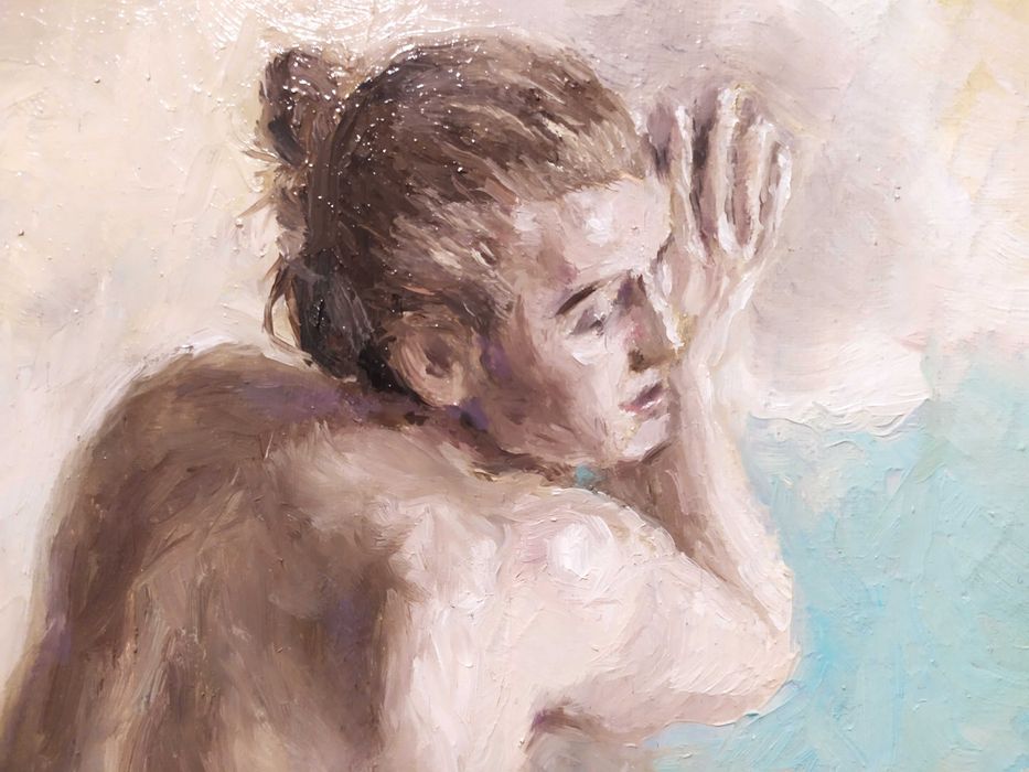 Картина "Любовь и Горе", импрессионизм. Состояние идеальное