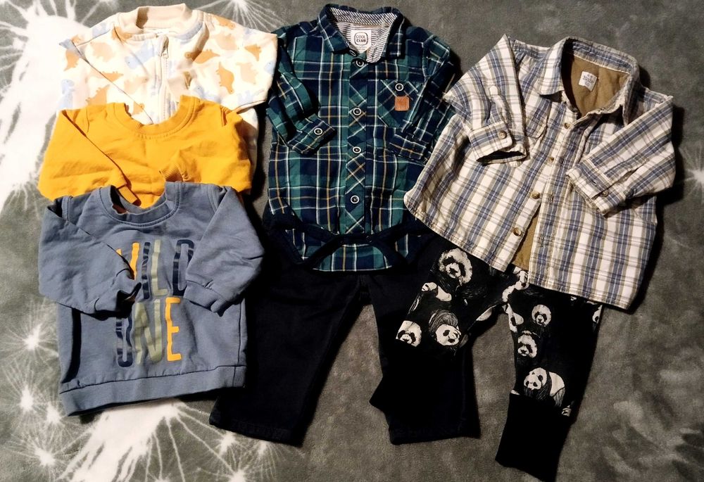 Zestaw ubranek dla chłopca 68, stan bardzo dobry, gratisy