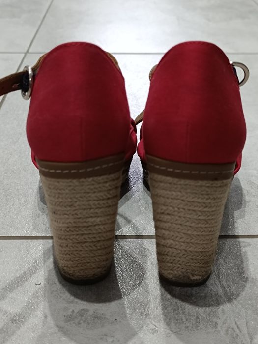Sandały koturny espadryle Tommy Hilfiger r36 czerwone