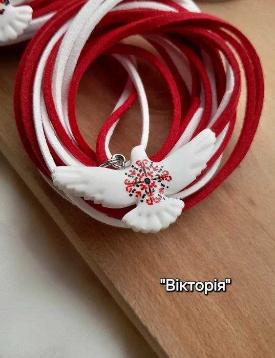 Птахи-підвіски із орнаментом імені, вишиванка, закодовані імена