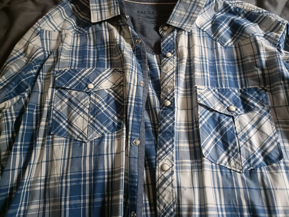 Vendo camisa azul xadrez salsa
