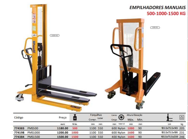 Empilhador / Stacker Manual POWER ED - 500 a 1500kgs