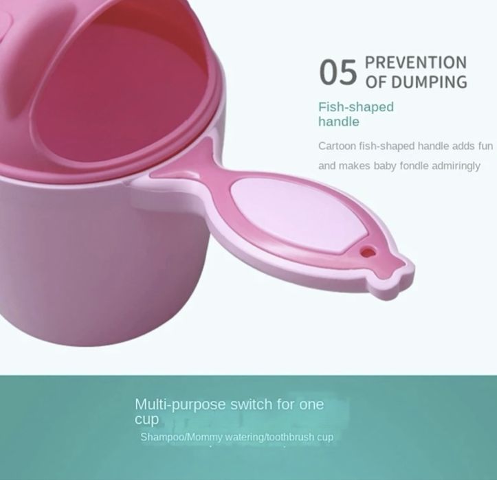 Copo de Banho para Bebé - Jarro de Lavar Cabelo Anti-Lágrimas (Novo)