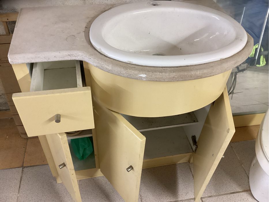 Conjunto de Casa de Banho Completo – Móvel com Lavatório, Espelho, Bidé e Sanita