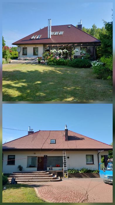 Malowanie dachów Natryskowo Montaż papy termozgrzewalnej