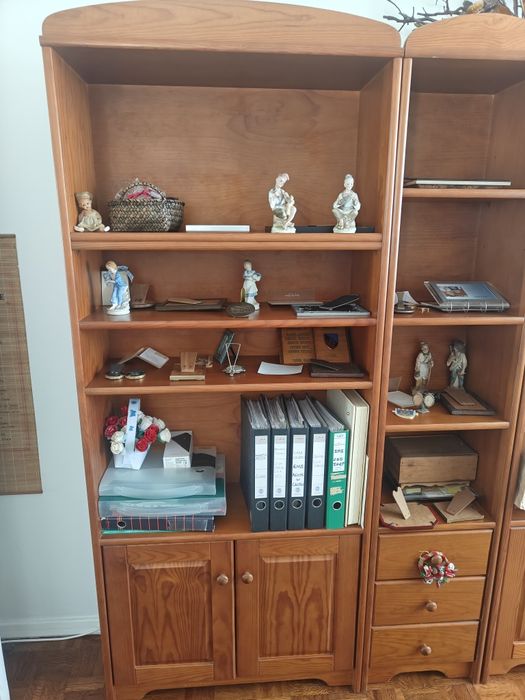 Vendo 3 módulos de estantes em madeira