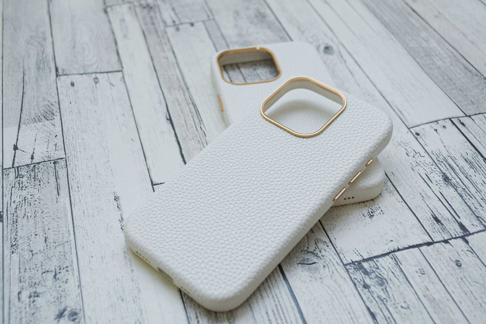 Белый кожаный чехол iphone натуральная зернистая кожа с magsafe