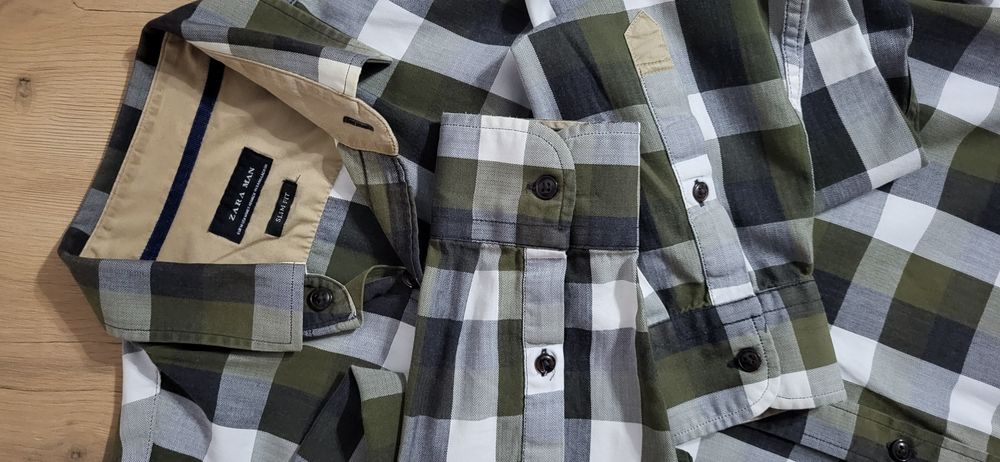 Koszula Zara slim fit rozm. M, kraciasta