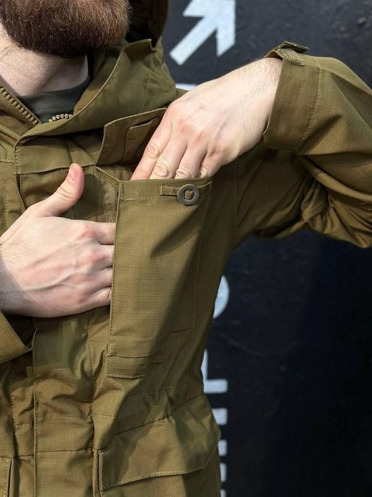 Куртка-парка летняя "койот" дышащая, с подкладкой капюшоном опт дроп