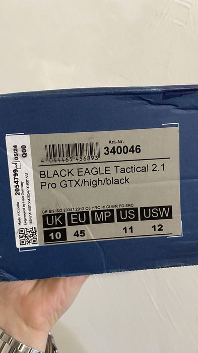 Тактичні берці HAIX BLACK EAGLE Tactical 2.1 Pro GTX High EU 45