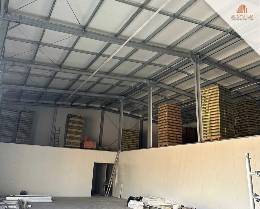 Hala 500 m2 stalowa magazyn warsztat płyta konstrukcja SK SYSTEM