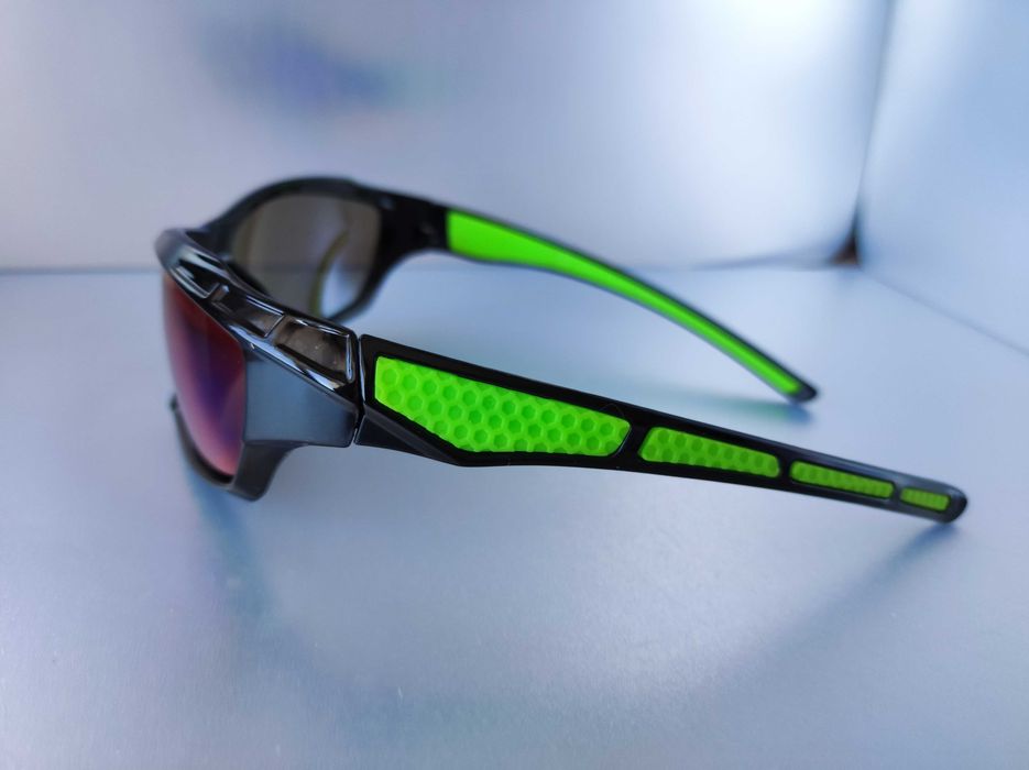 Polaryzowane Okulary Sportowe UV400 niebiesko zielone owalne