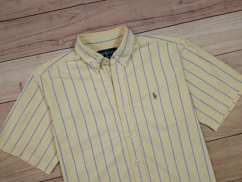 RALPH LAUREN Koszula z Krótkim Rękawem w Paski Classic Fit  r. L (XL)