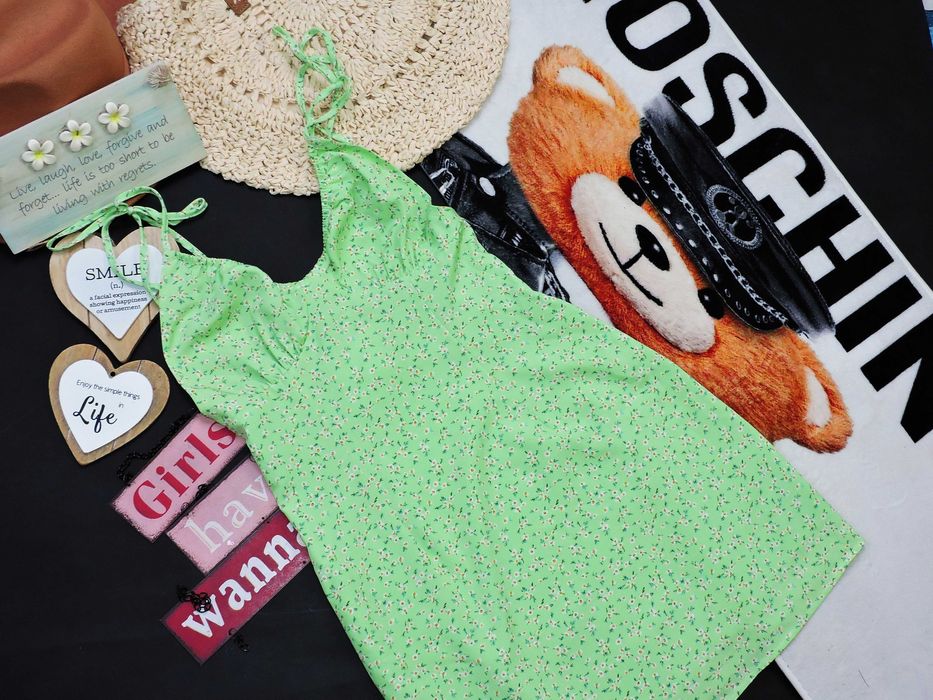 Shein Letnia sukienka zieleń kwiatuszki j Nowa 36