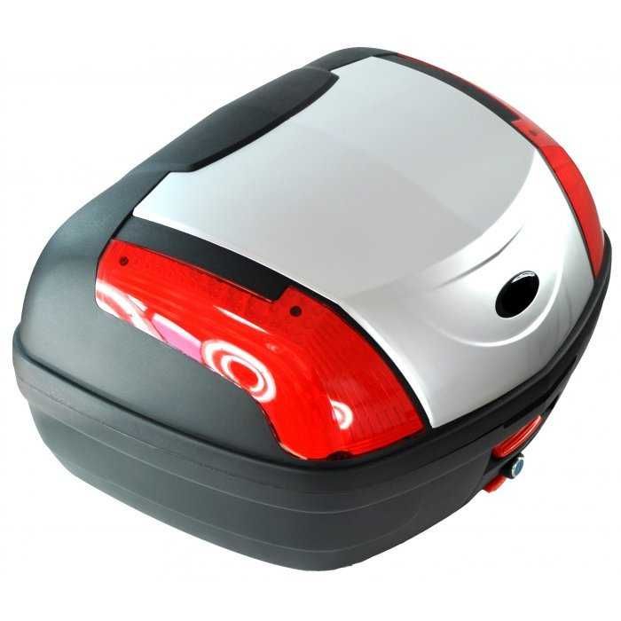 Mala grande Top Case 2 capacetes cinza mota Bagageira moto