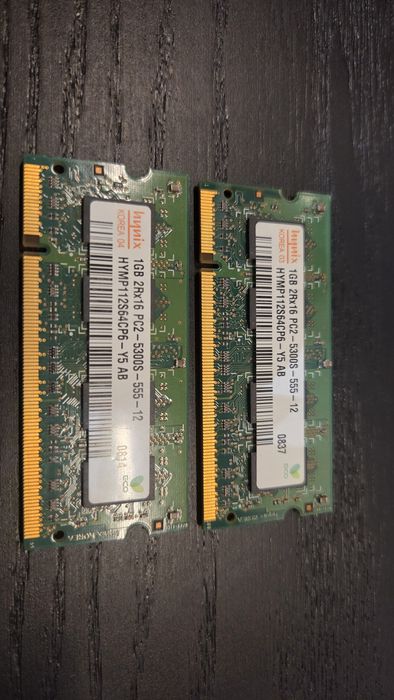 Memórias RAM DDR2 hynix 2Gb (2x1Gb) sodimm 5300