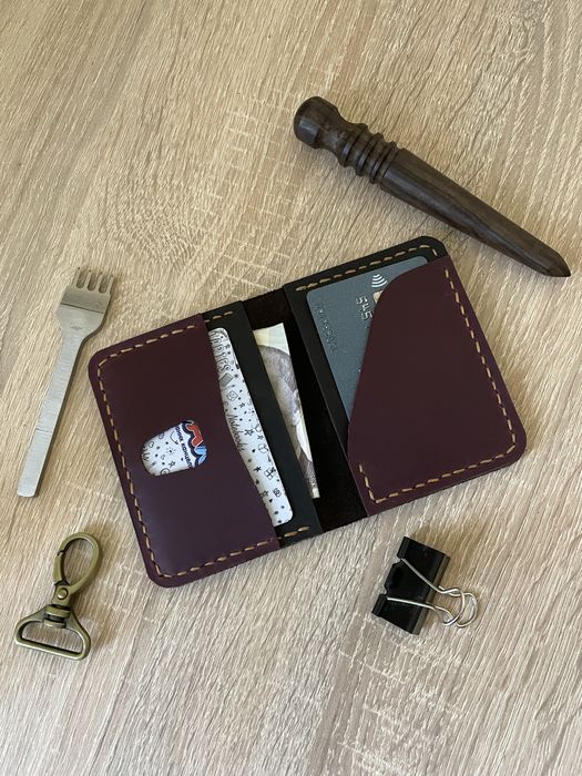 Картхолдер з натуральної шкіри,ручна робота. Візитниця, гаманець.