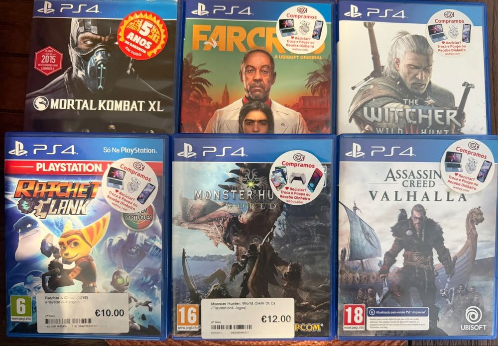 Vendo ps4 slim 1000g c/ 2 comandos e 6 jogos