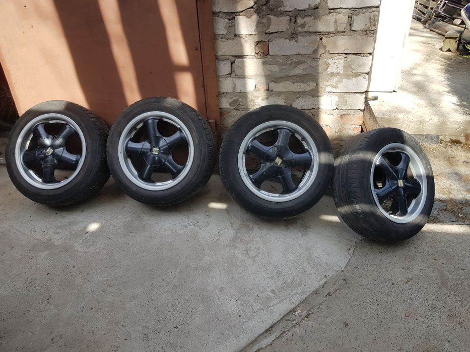 Диски R 15 4 100 на Lanos Sens Aveo Seat Logan Комплект легкосплавных титановых дисков с резиной
