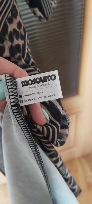 Sukienka panterka midi mosquito wiskoza wiązana  poland