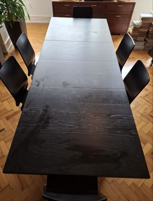 Mesa de jantar e 6 cadeiras em wenge