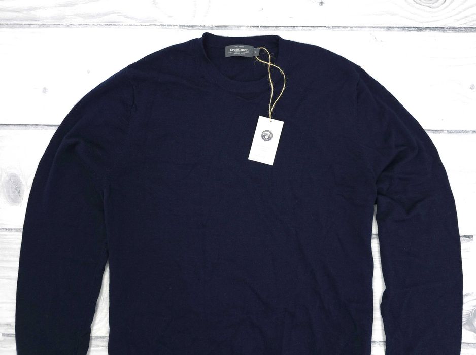 DRESSMANN Sweater Navy 100% Merino Wool Męski Sweter XL
