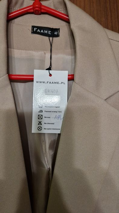 Żakiet beżowy rozmiar 42