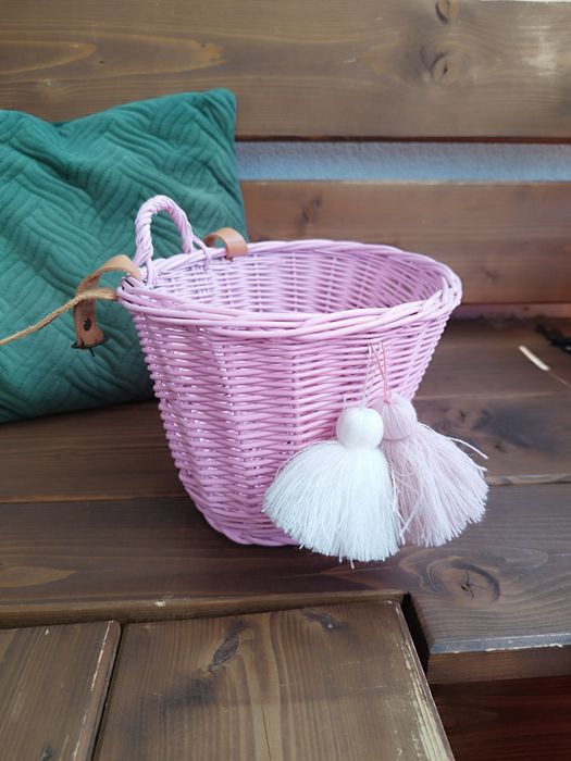 Wiklinowy Koszyk do roweru na rzemyki