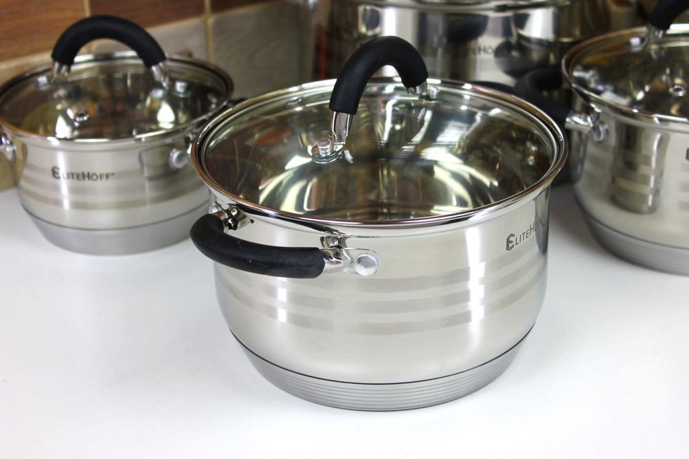 Zestaw 6 Garnków – Stal Nierdzewna, Silikonowe Uchwyty, Indukcja
