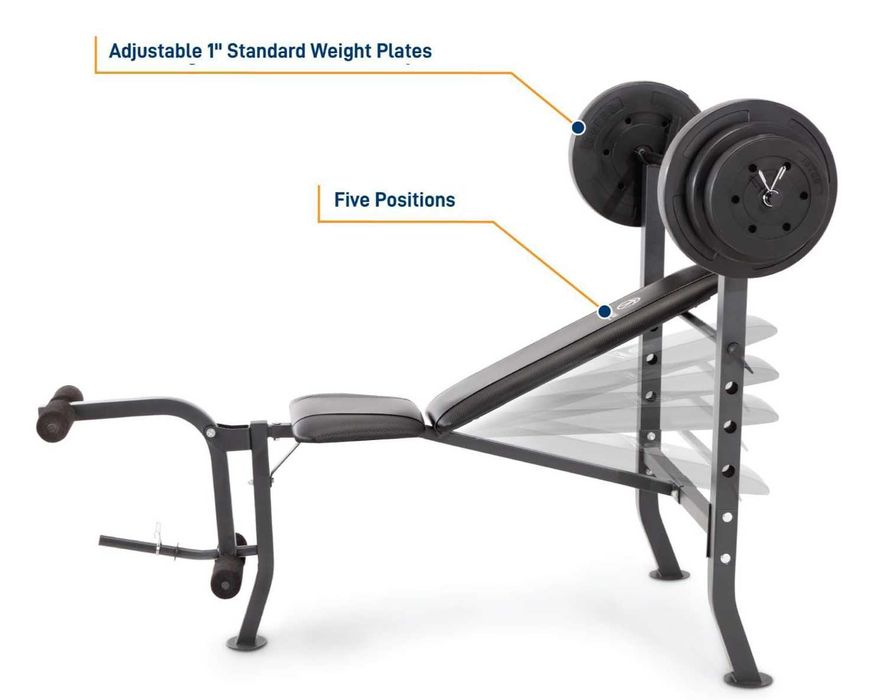 Banco Multifuncional de Musculação / Dumbbells + Pesos– Treine em Casa