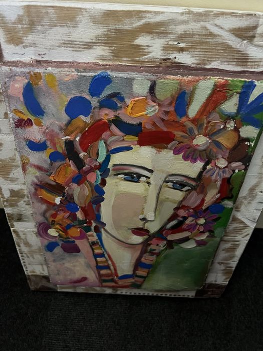 Авторська інтер’єрна картина — жіночий портрет, яскраві кольор