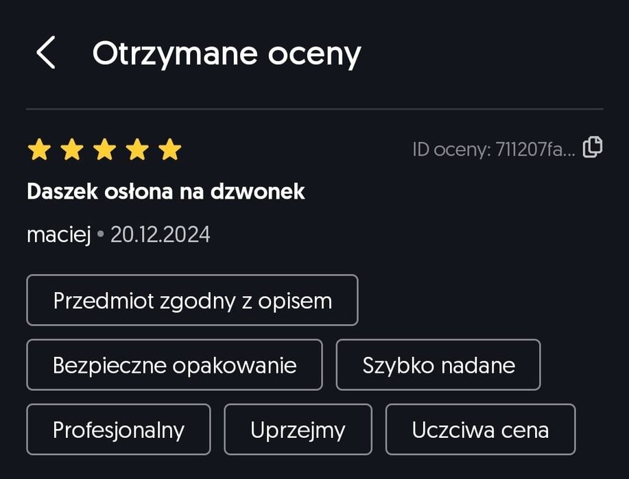 Osłona na dzwonek daszek ozdobny