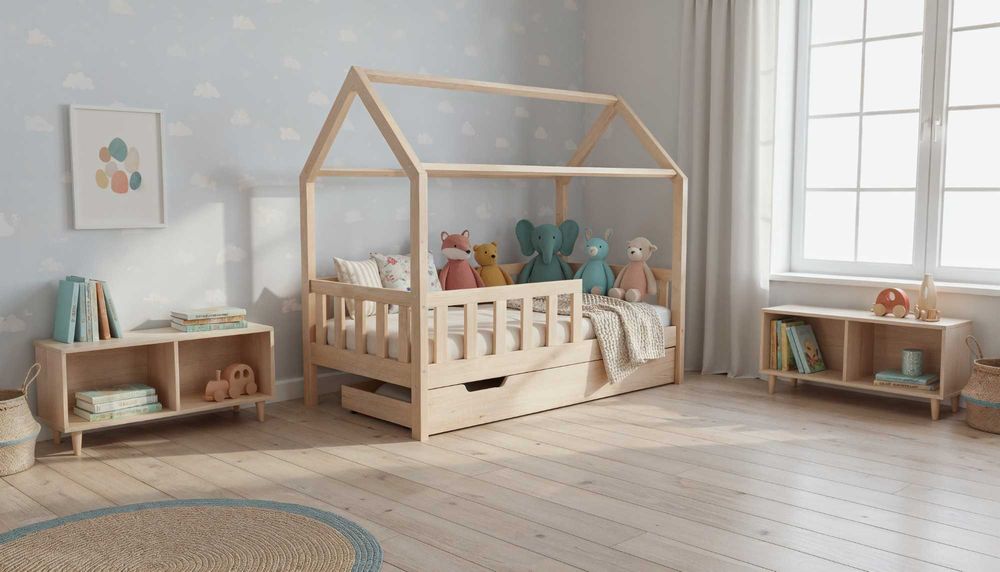 Łóżko dziecięce z drewna – wysyłka cała polska | LULLU PL