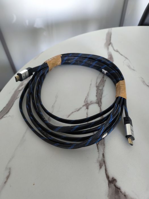 Kabel HDMI 1,4 płaski w oplocie długość 5 m